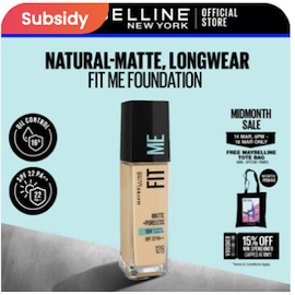 Maybelline Fit Me Matte + Poreless Liquid Foundation - SPF 22, 30ML, 16H Longwear Foundation, Blurs Pores, Oil - Free
